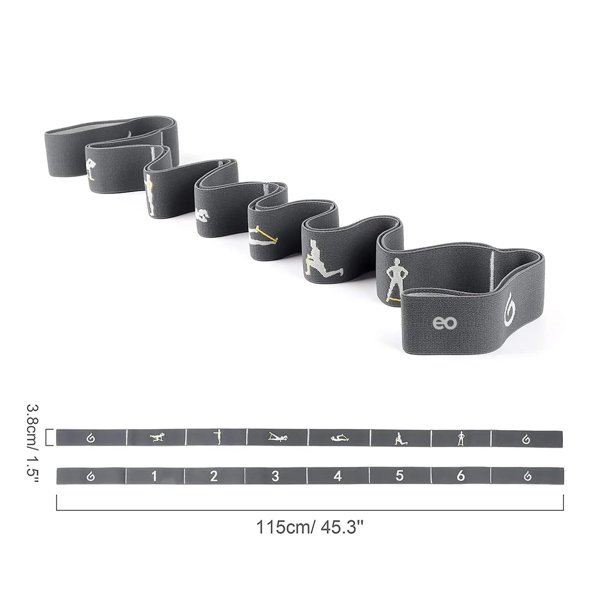 Foto 4 pulgar | Banda De Estiramiento Yoga Elastica Liga Pilates Eo Safe Imports Esi-19331 Gris