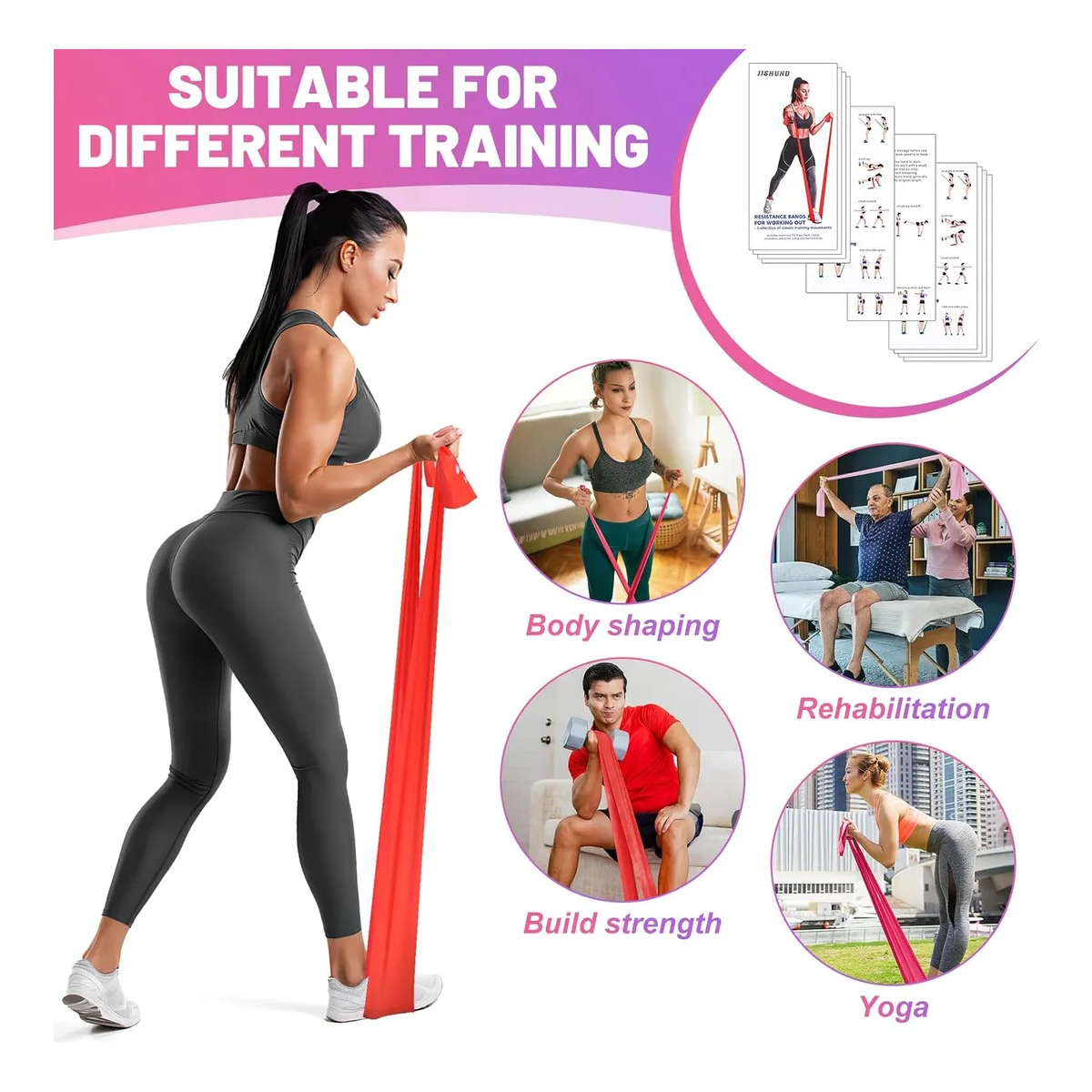 Foto 5 pulgar | Bandas Elásticas De Resistencia Ejercicio Fitness Yoga 6 Pcs Eo Safe Imports Esi-19337 Multicolor