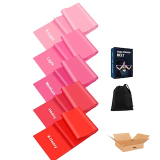 Foto 1 | Bandas Elásticas Belug De Resistencia Ejercicio Fitness Yoga 6 Pcs Rojo Rosa
