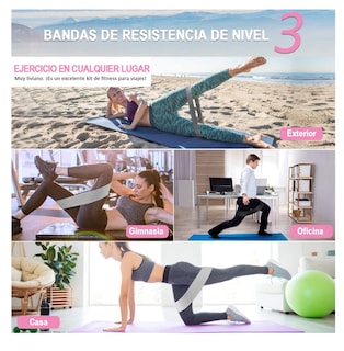 Foto 4 | Bandas Elásticas Ejercicio Ligas Resistencia Piernas Belug, Gris Negro Blanco