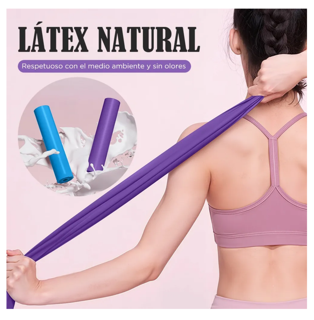 Foto 4 | Bandas Elásticas De Resistencia Ejercicio Fitness Yoga 3pcs Lab.g,  Rosa Morado Azul