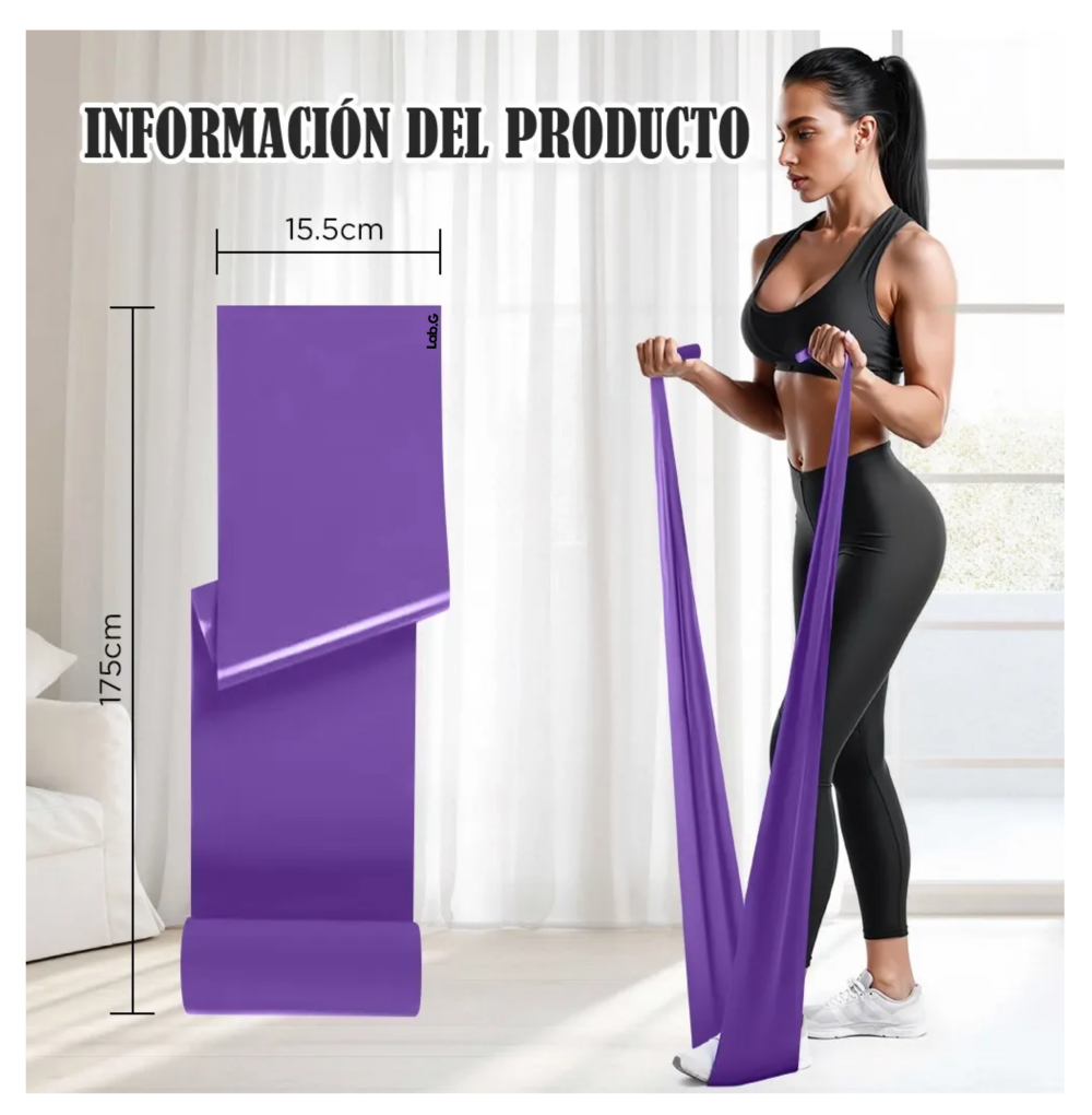Foto 6 pulgar | Bandas Elásticas De Resistencia Ejercicio Fitness Yoga 3pcs Lab.g,  Rosa Morado Azul