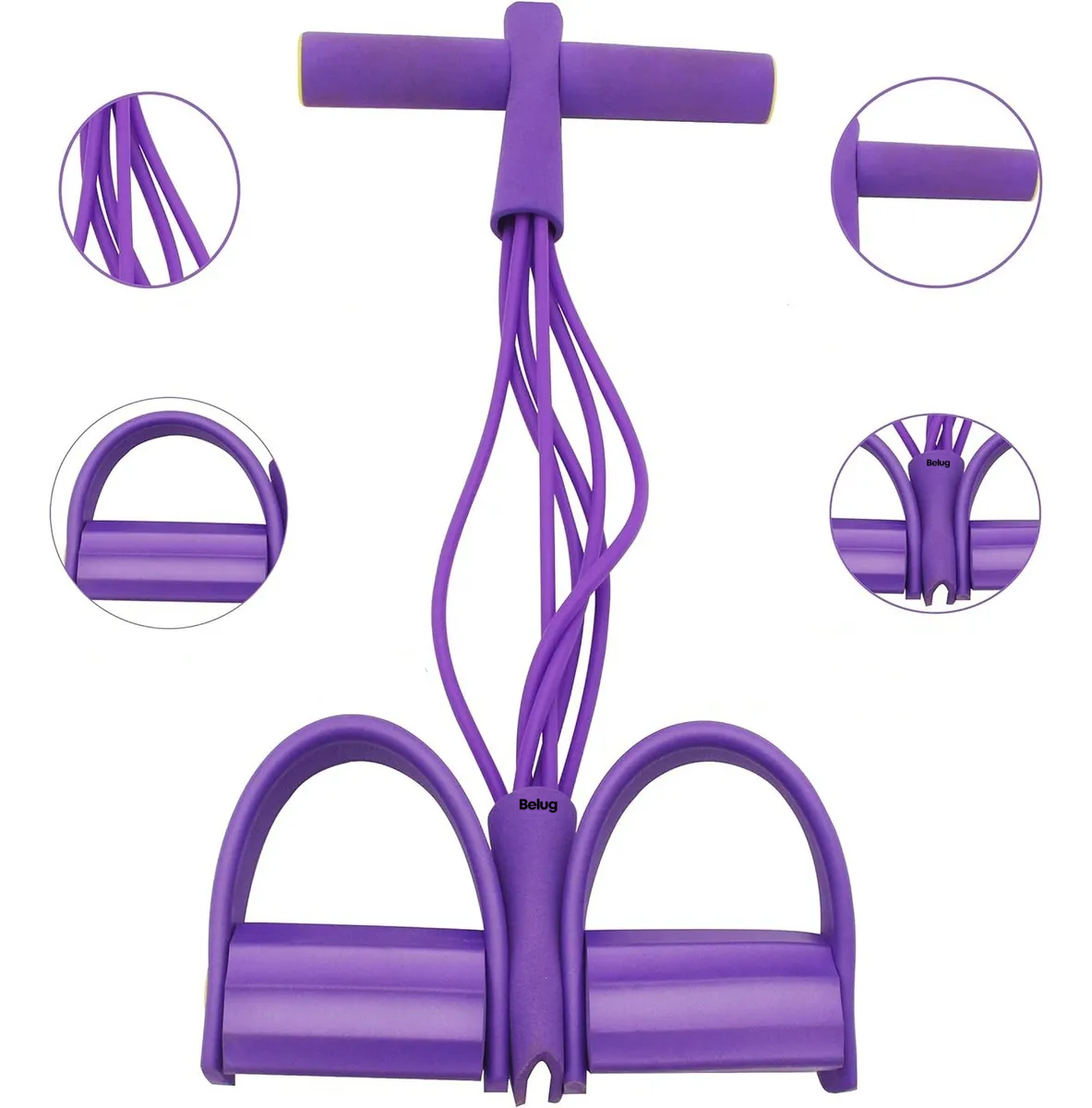 Foto 4 pulgar | Liga Ejercicio  Abdomen Piernas Cintura Banda Resistencia  Belug Violeta
