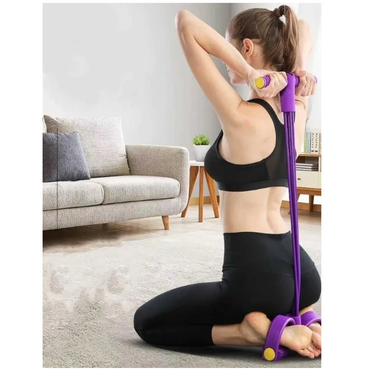 Foto 5 pulgar | Liga Ejercicio  Abdomen Piernas Cintura Banda Resistencia  Belug Violeta