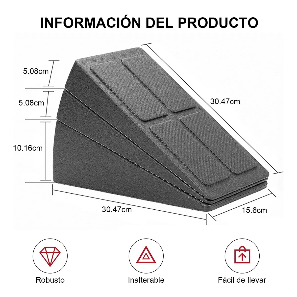 Foto 2 | Rampa de Sentadillas Antideslizante con Bloque de Cuña Eo Safe Imports Esi-16983 Gris