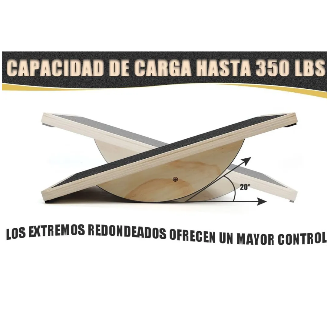 Foto 3 pulgar | Tabla De Equilibrio Belug Sportisimo Balance Madera Ejercicio Gym Negro Con Marron Claro