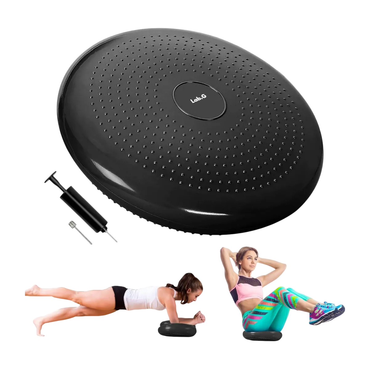 Foto 2 pulgar | Disco De Balance Lab.g Sportisimo Cojín Equilibrio Yoga Pvc 34cm Color Negro