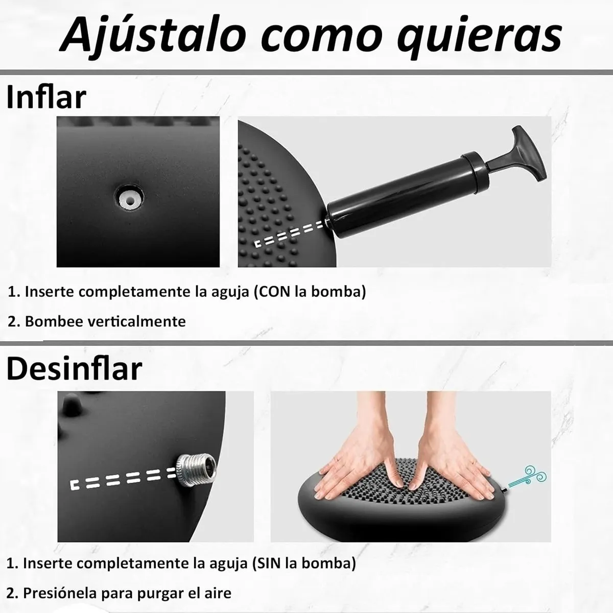 Foto 5 pulgar | Disco De Balance Lab.g Sportisimo Cojín Equilibrio Yoga Pvc 34cm Color Negro