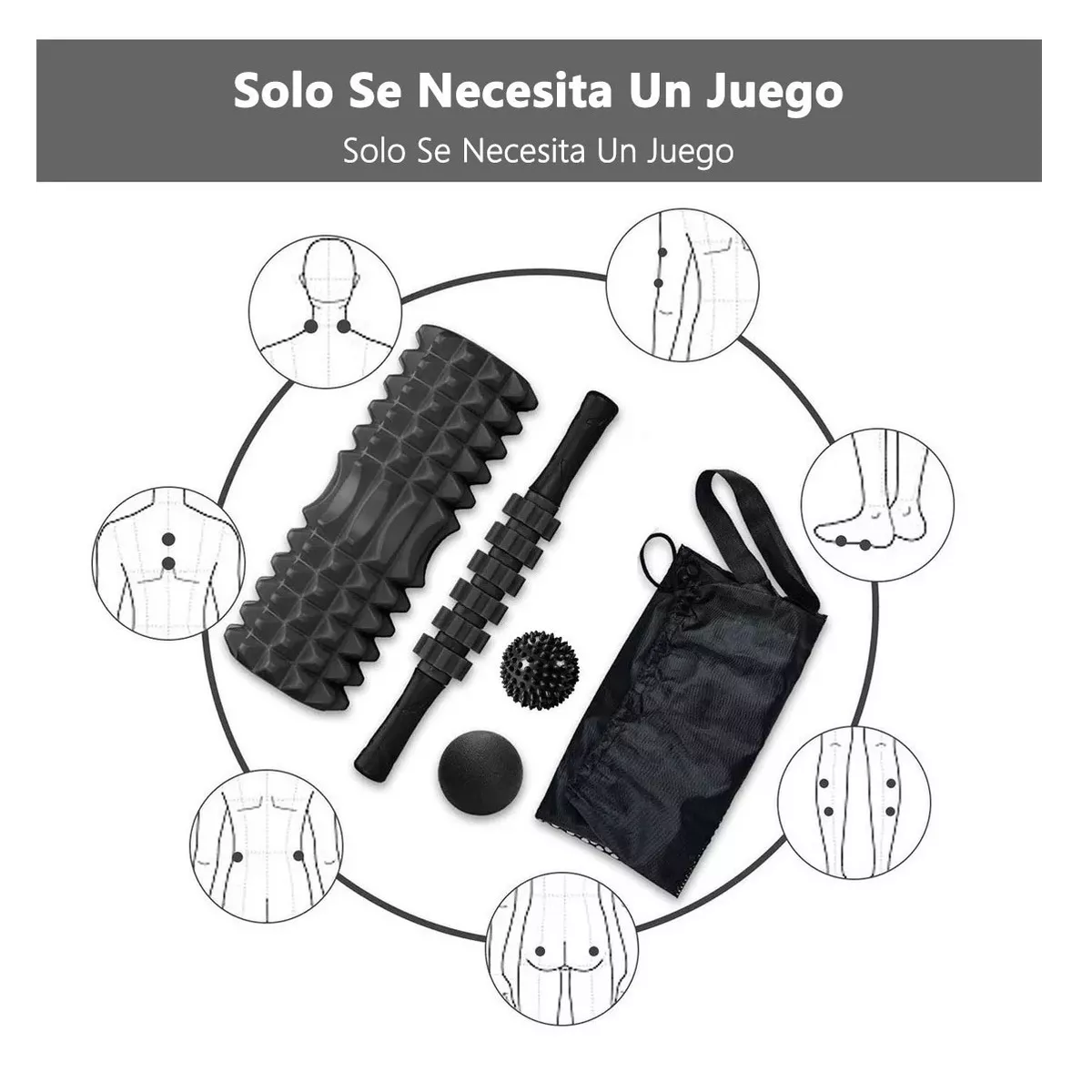 Foto 4 pulgar | Rodillo de Espuma Eo Safe Imports Esi12504 Negro para Yoga