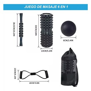 Foto 3 | Rodillo Masaje Muscular Foam 6pzs Eo Safe Imports Esi-16987 Negro