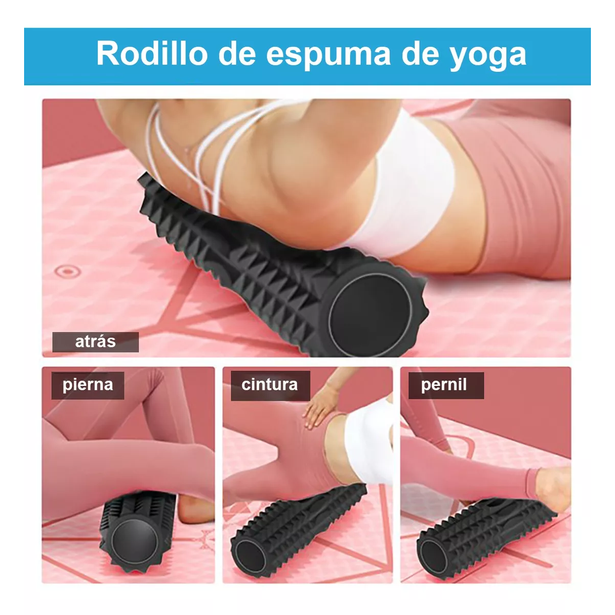 Foto 5 pulgar | Rodillo Masaje Muscular Foam 6pzs Eo Safe Imports Esi-16987 Negro