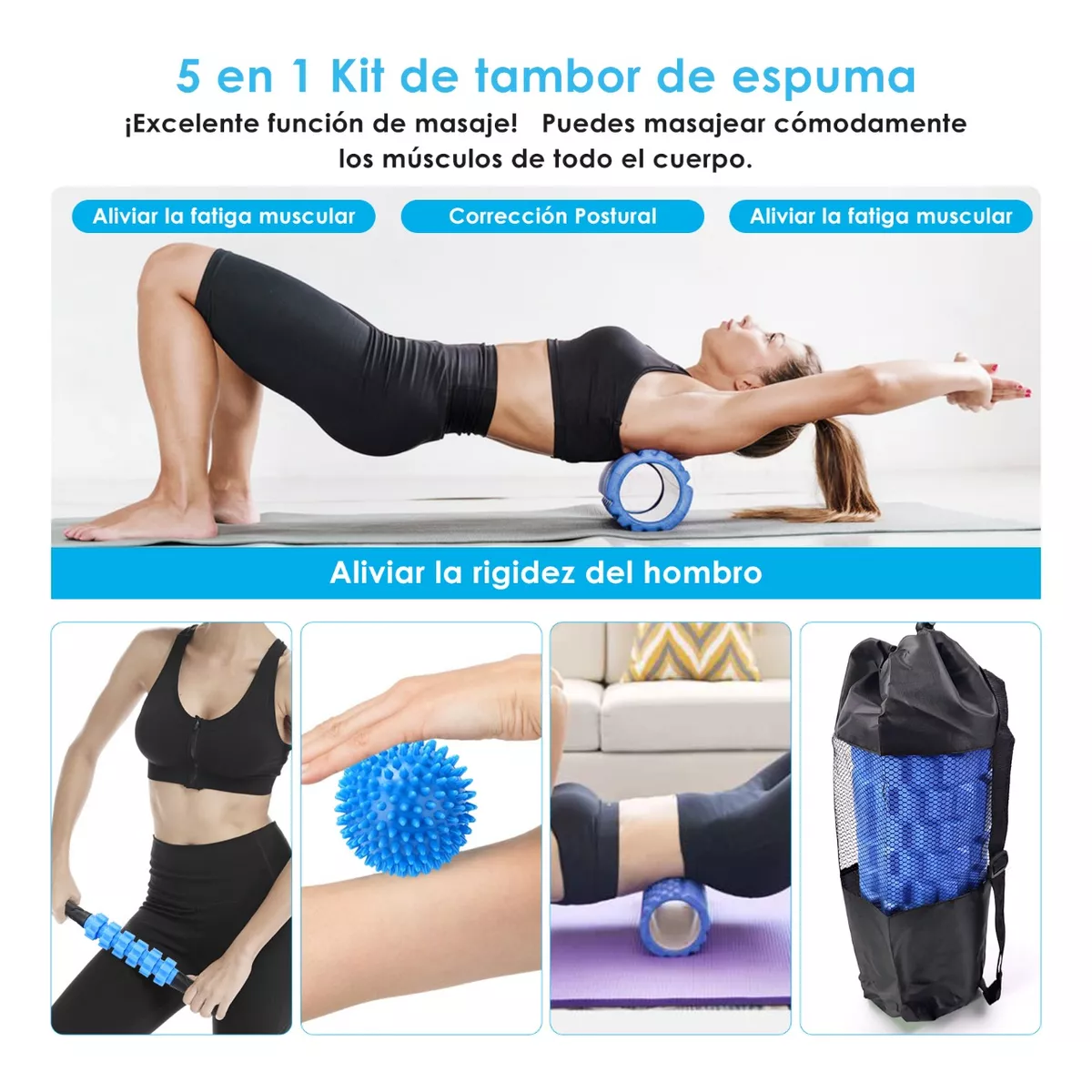 Foto 5 pulgar | Foam Roller Juego De Masaje 6pzs Eo Safe Imports Esi-17559 Purpura