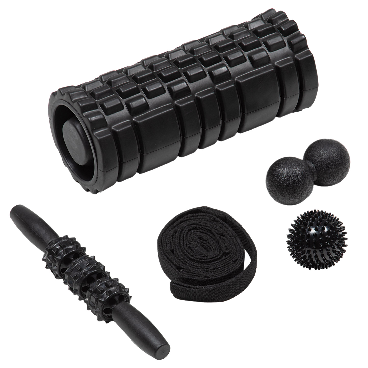 Foto 2 pulgar | Set De Masaje Bodytrainer Con Rodillo Foam Roller Correa Pelota Color Negro