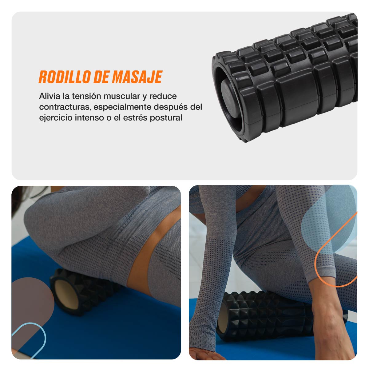 Foto 4 pulgar | Set De Masaje Bodytrainer Con Rodillo Foam Roller Correa Pelota Color Negro