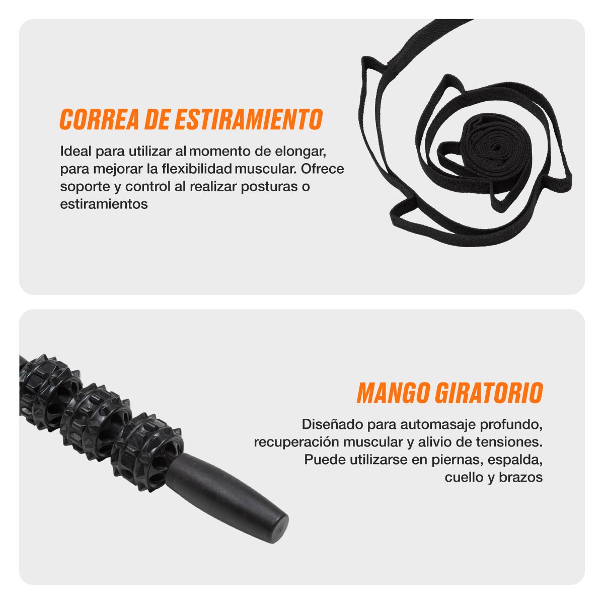 Foto 5 pulgar | Set De Masaje Bodytrainer Con Rodillo Foam Roller Correa Pelota Color Negro