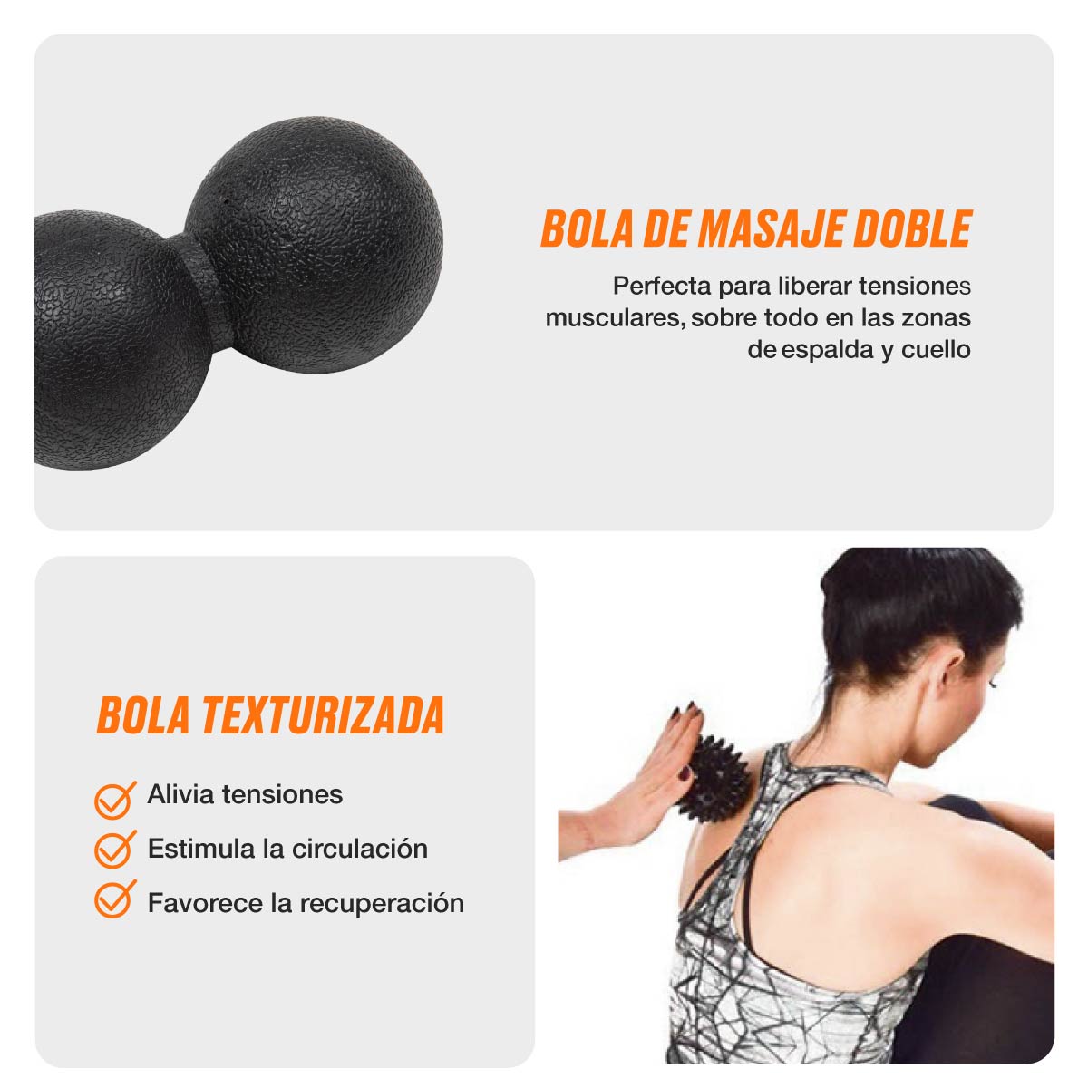 Foto 7 pulgar | Set De Masaje Bodytrainer Con Rodillo Foam Roller Correa Pelota Color Negro