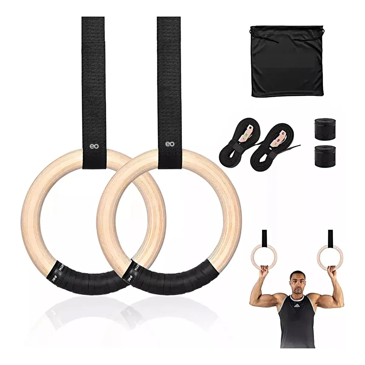 Anillos de Gimnasia Eo Safe Imports ESI-18682 de Madera