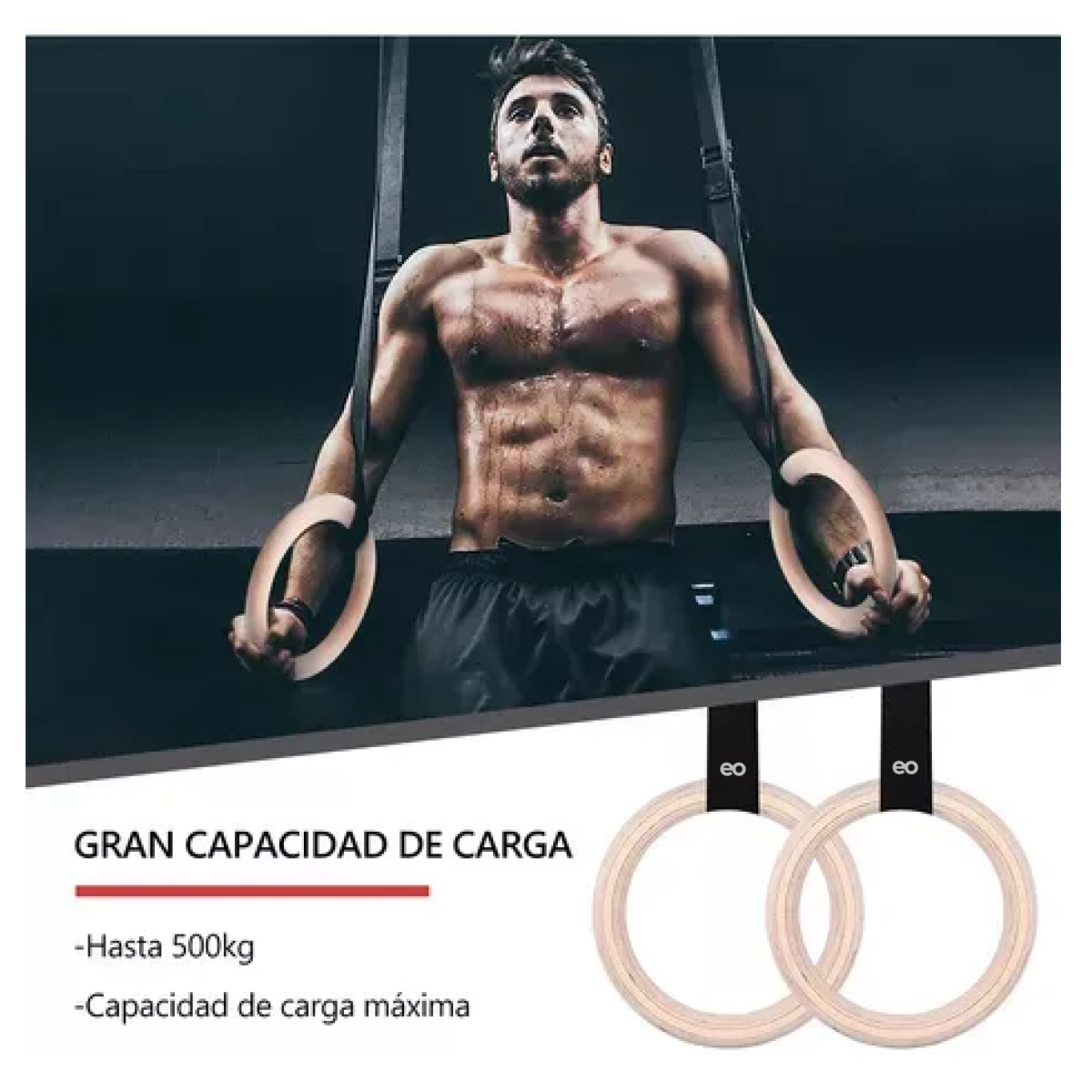 Foto 3 pulgar | Anillos de Gimnasia Eo Safe Imports ESI-18682 de Madera
