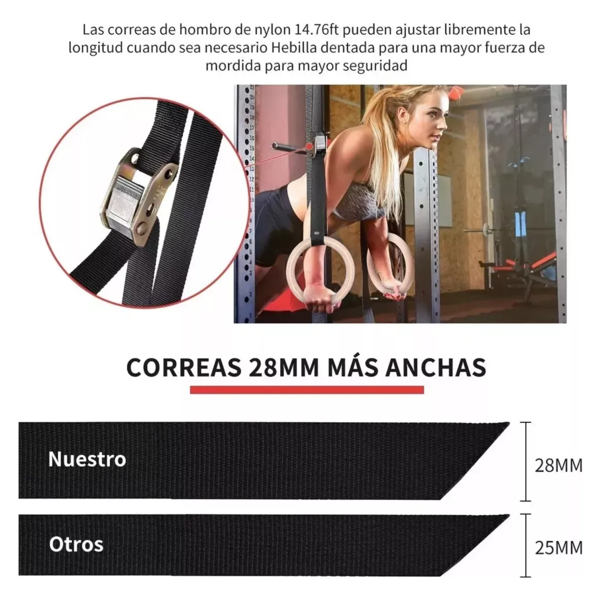 Foto 5 pulgar | Anillos de Gimnasia Eo Safe Imports ESI-18682 de Madera