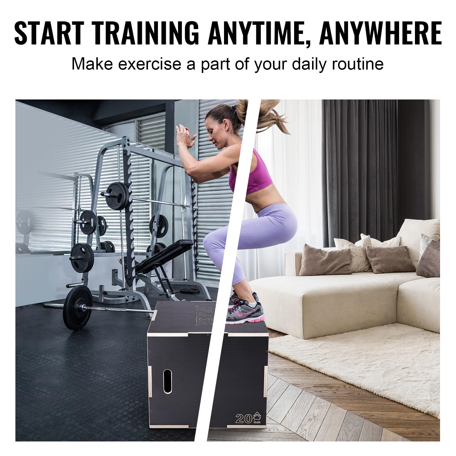 Foto 6 | Jump Box Pliométrico Vevor 3 En 1 De Madera Para Gimnasio En Casa, 30 X 24 X 20 Cm - Venta Internacional.