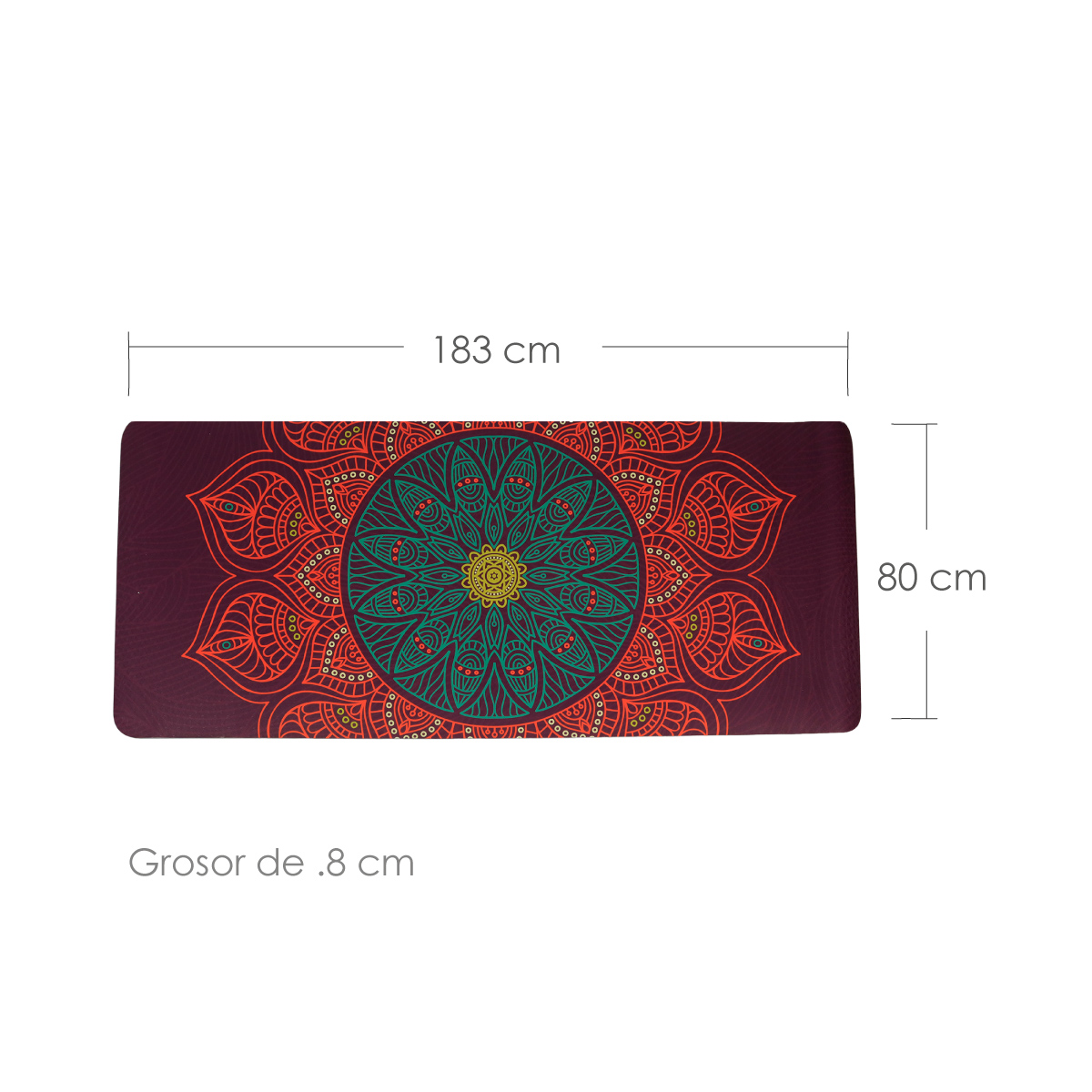 Foto 3 pulgar | Tapete de Yoga Antideslizante Iliosinnova Multicolor Portátil de 183x80 cm Tpe Alta Densidad Primavera