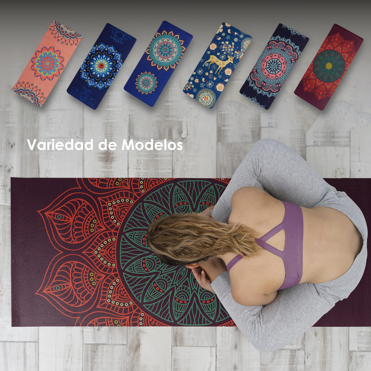 Foto 4 pulgar | Tapete de Yoga Antideslizante Iliosinnova Multicolor Portátil de 183x80 cm Tpe Alta Densidad Primavera