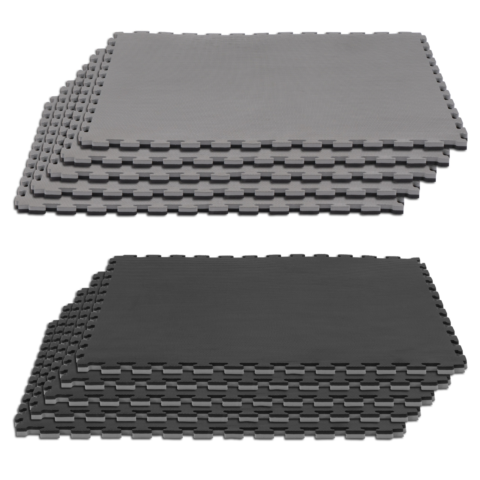 Piso Protector para Gimnasio 10 Piezas 105x105 Cm Altera color Negro Gris