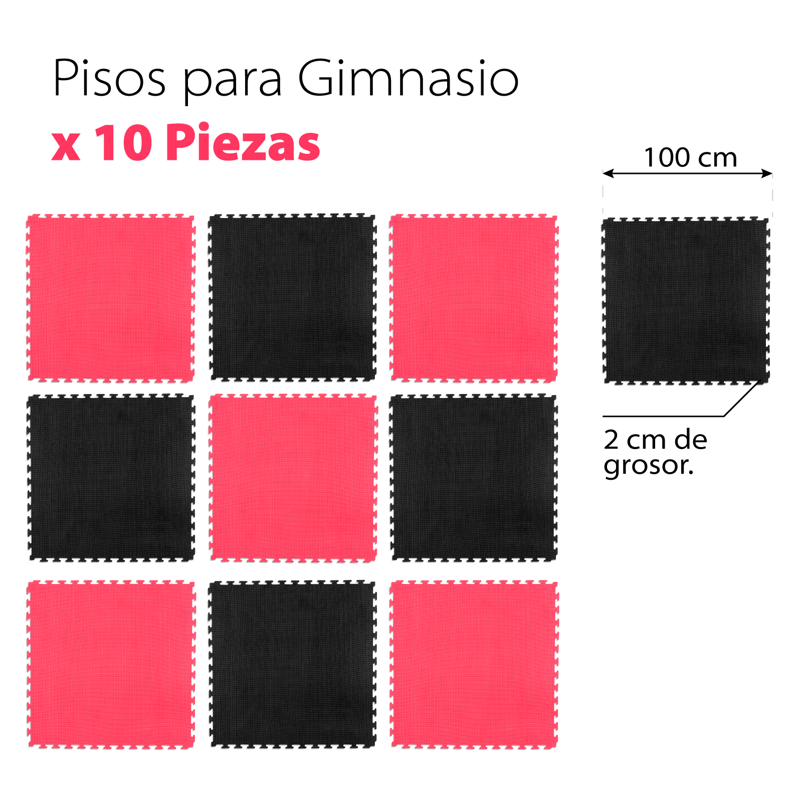 Foto 4 pulgar | Piso Protector para Gimnasio Altera PG-NEROT Multicolor 10 Piezas