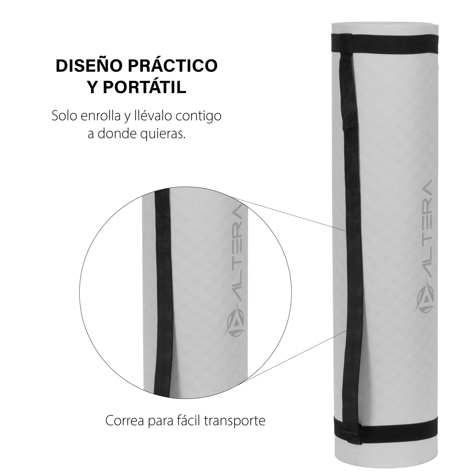 Foto 3 pulgar | Tapete para Yoga Altera Yogatpe color Gris 183 X 61 cm