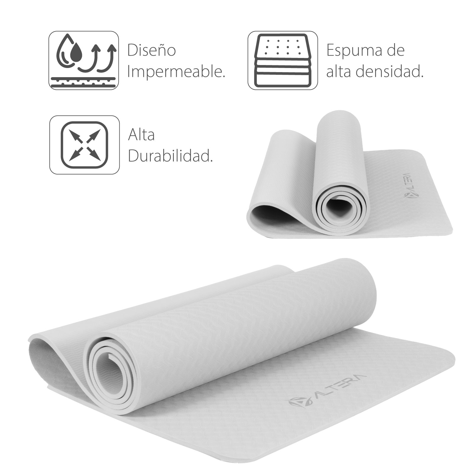 Foto 4 pulgar | Tapete para Yoga Altera Yogatpe color Gris 183 X 61 cm