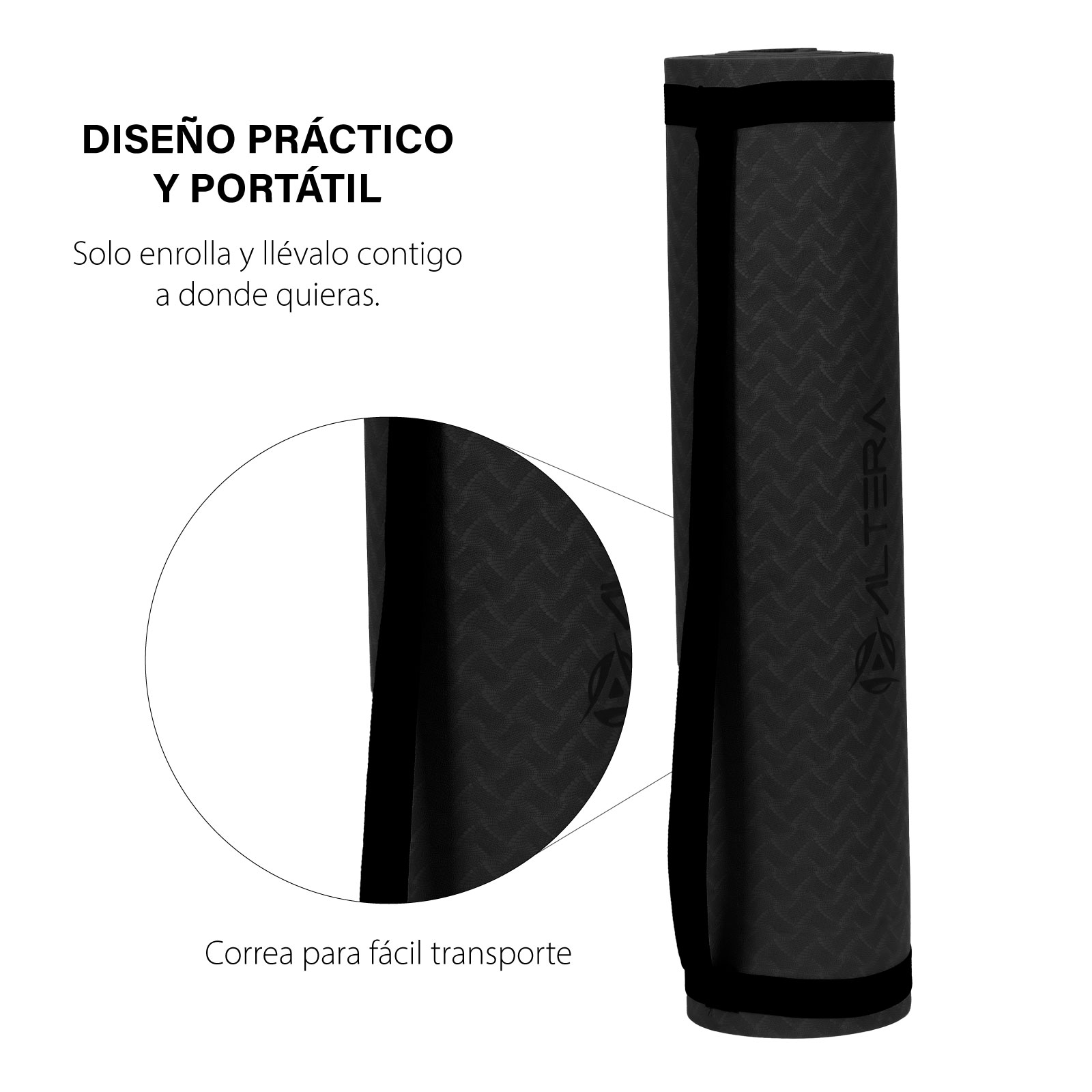 Foto 3 pulgar | Tapete Altera Yogatpe color Negro para Yoga de 183 X 61 CM