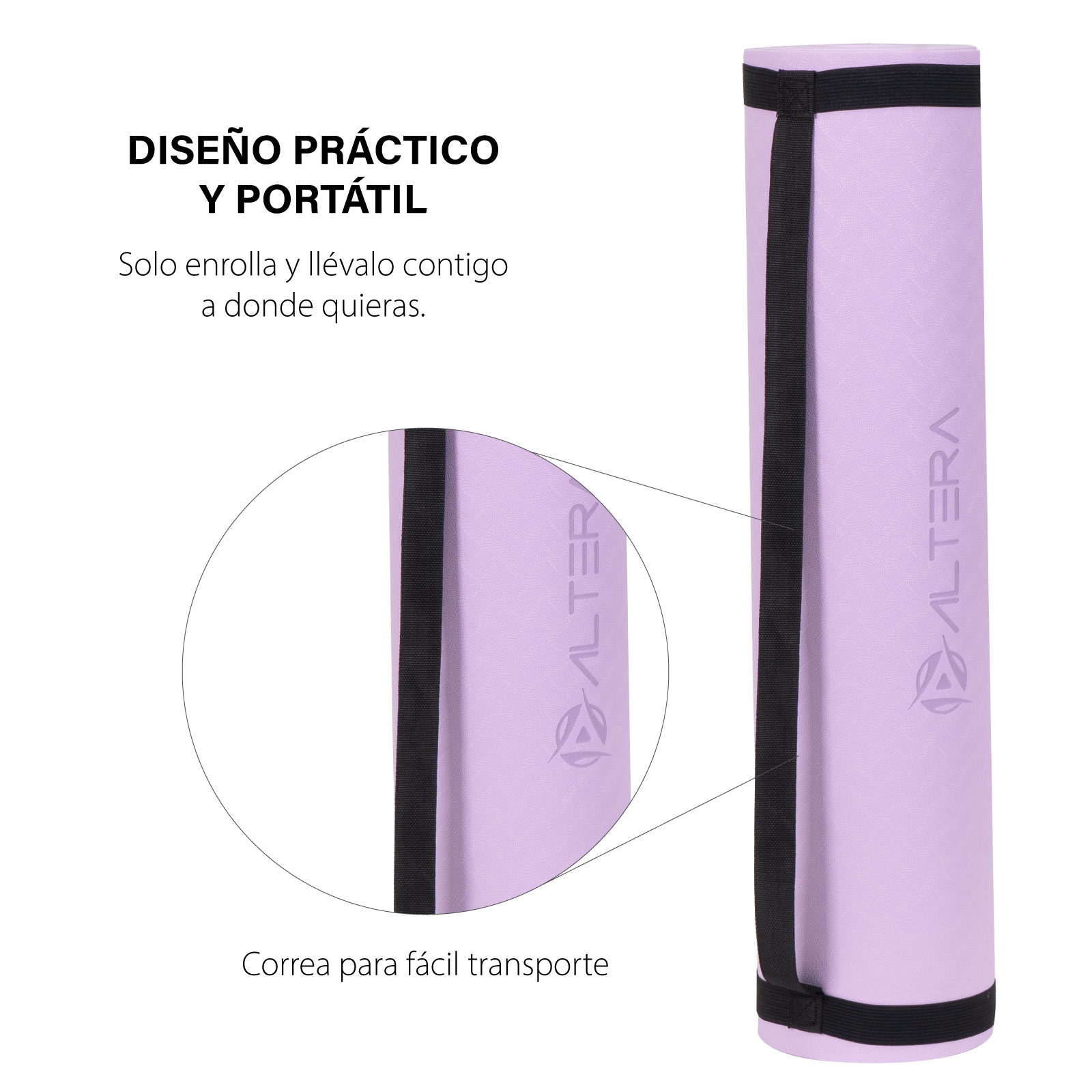 Foto 3 pulgar | Tapete para Yoga Altera Yogatpe-lv color Púrpura 183 X 61 cm