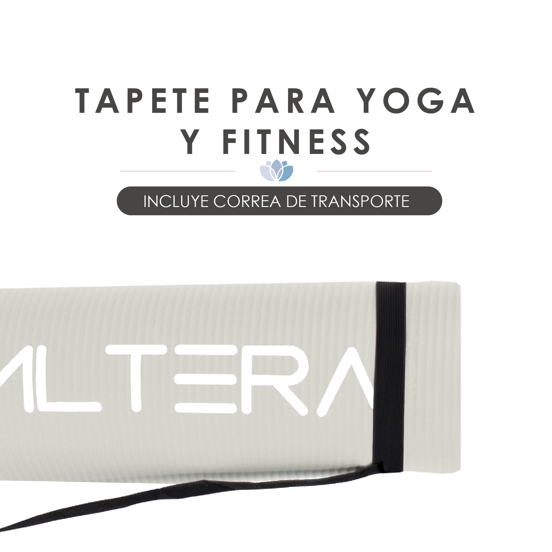 Foto 7 pulgar | Tapete para Yoga Altera Nbr1216 con Correa  183 x 61 cm color Gris