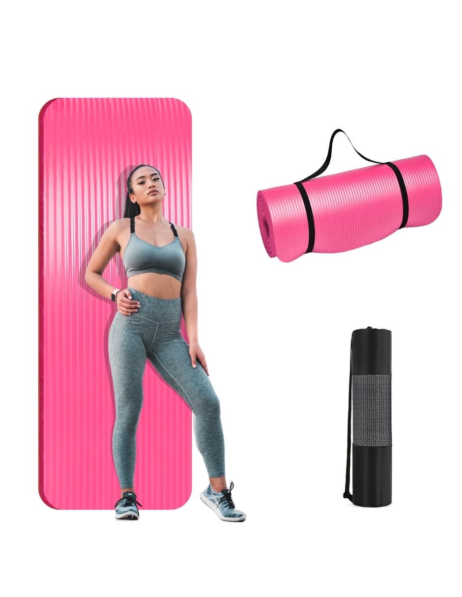 Tapete Yoga Ecomlab Pilates Fitness Gym Ejercicio Portátil Confort color Rosa