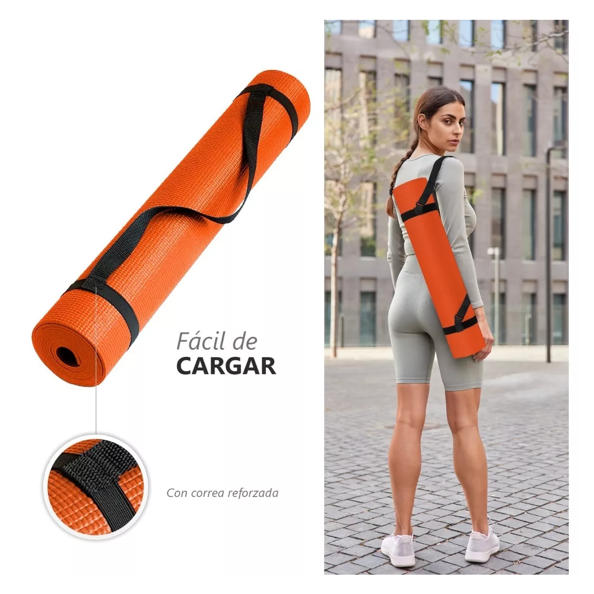 Foto 4 pulgar | Tapete para Yoga Eo Safe Imports Esi8097 color Naranja