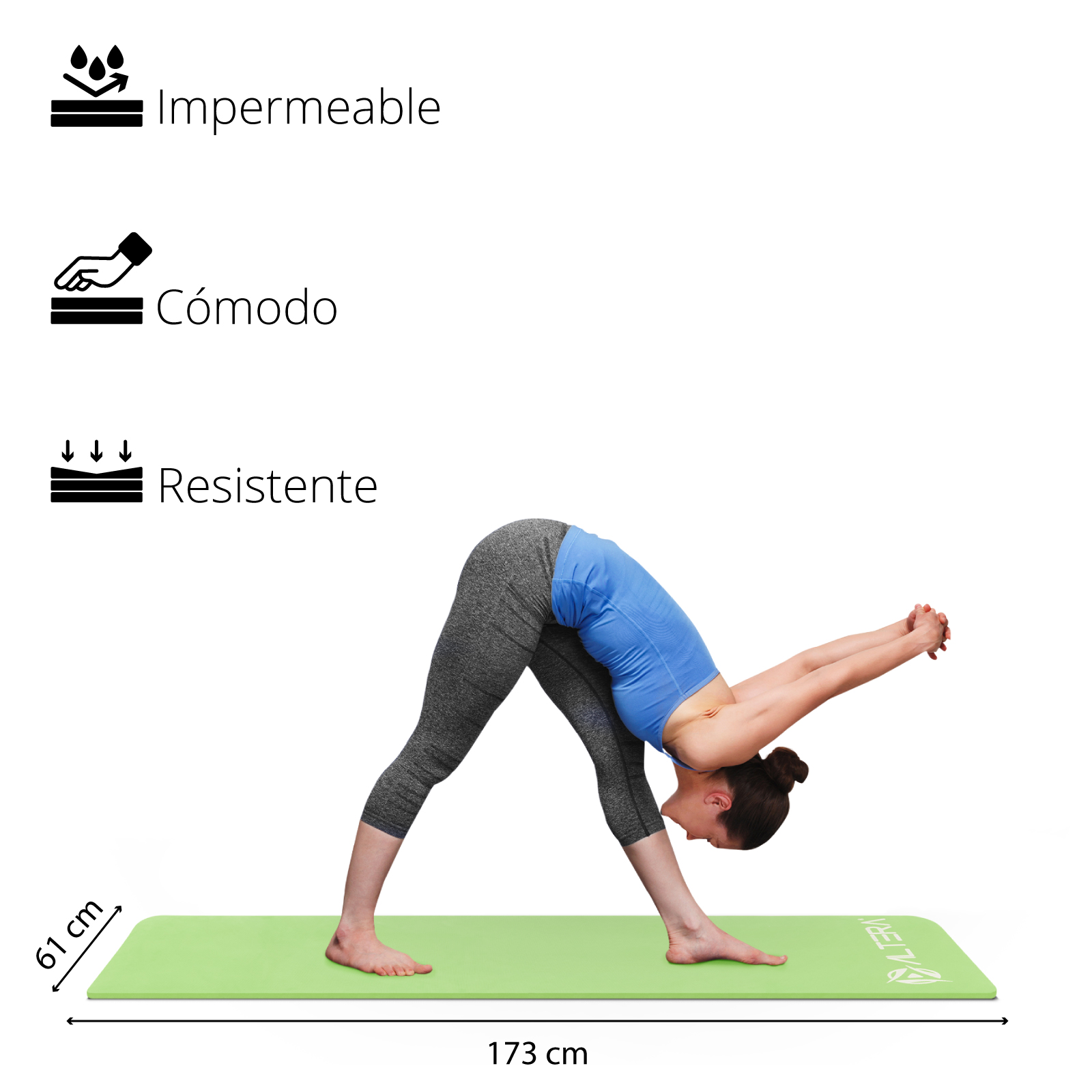 Foto 3 pulgar | Tapete para Yoga Altera Tye0518 173 x 61 cm Verde