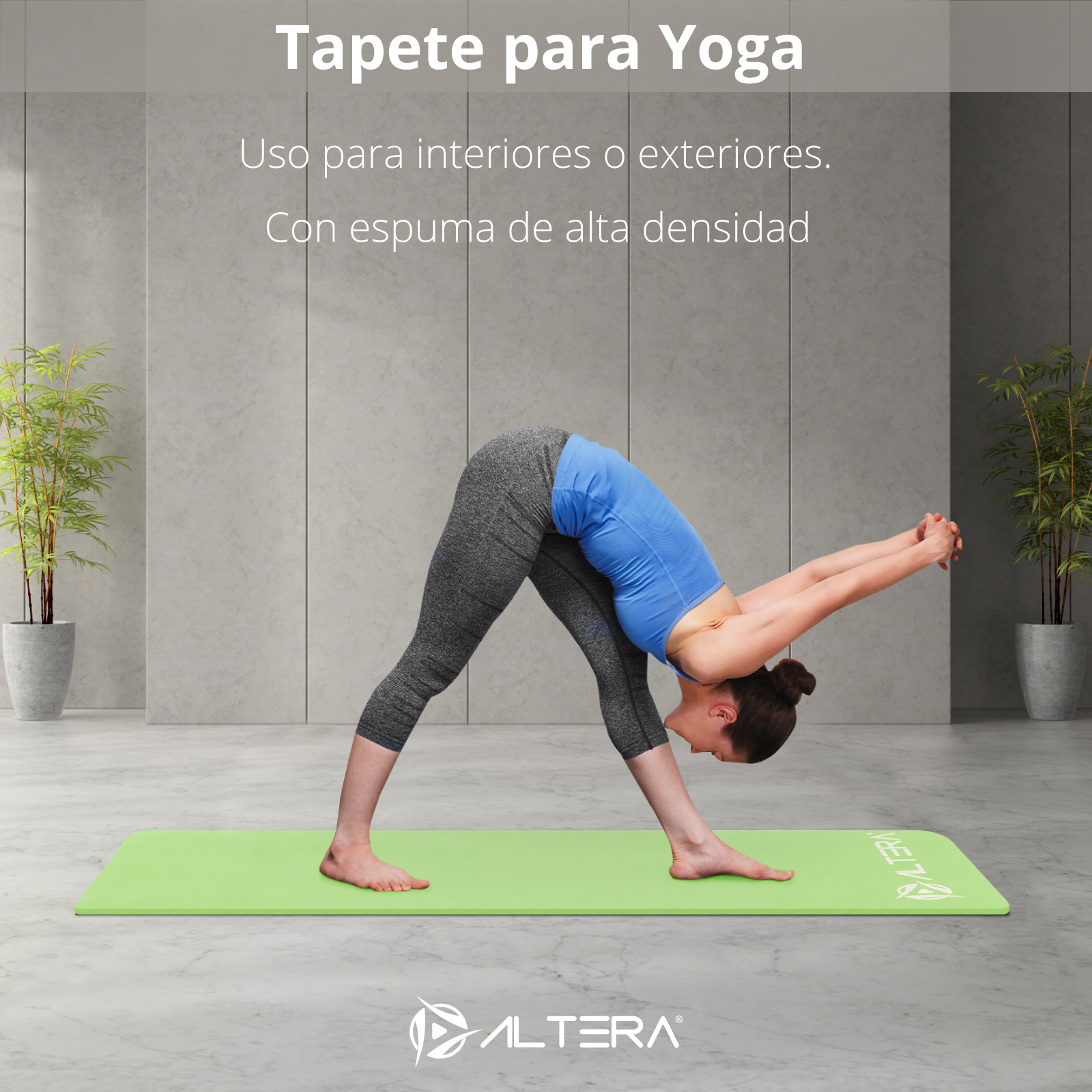 Foto 6 pulgar | Tapete para Yoga Altera Tye0518 173 x 61 cm Verde