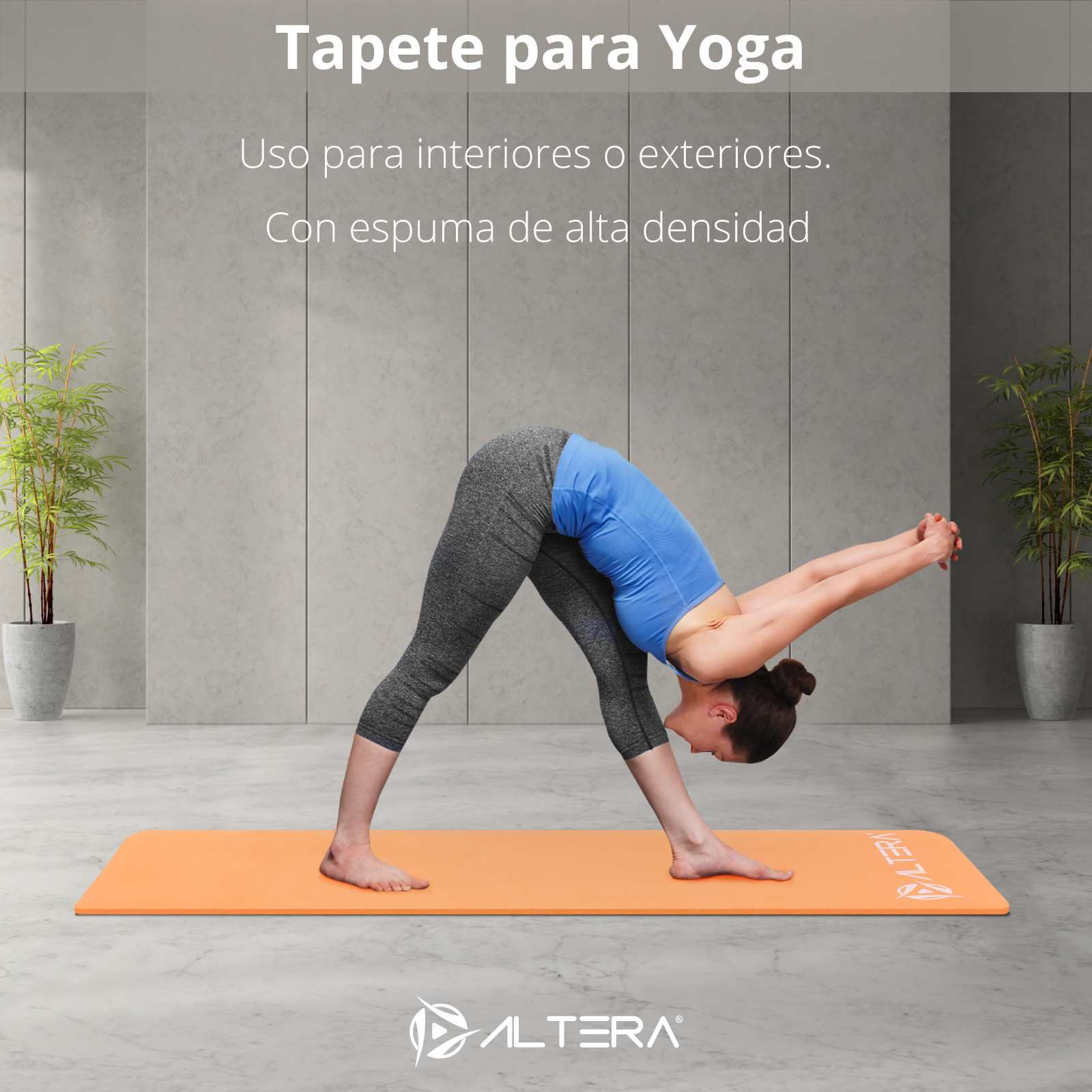 Foto 5 | Tapete para Yoga  Altera Tye0518 Fitness 173 x 61 cm Naranja