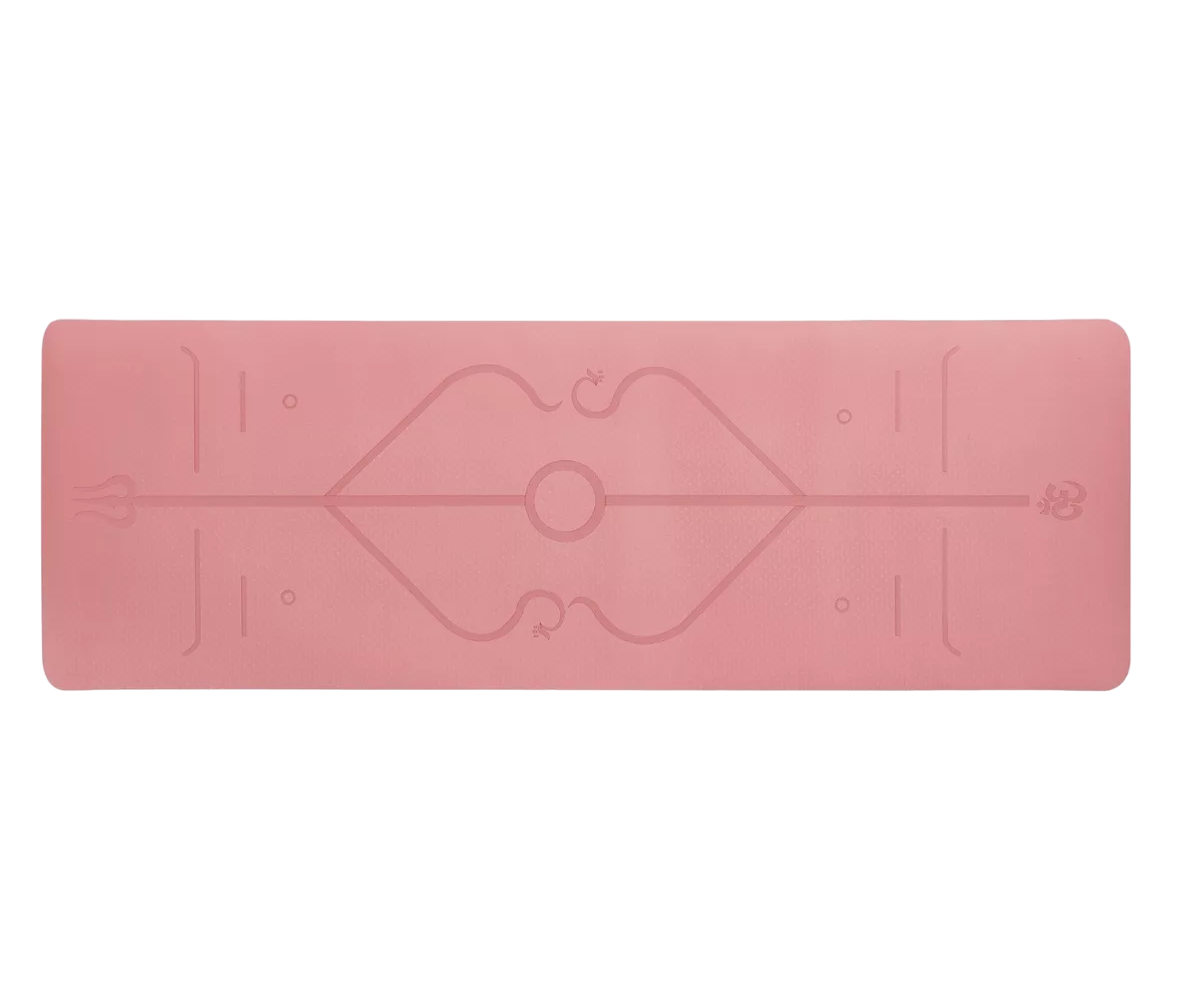Tapete de Yoga - Pilates - Fitness Belug con Líneas de Guía color Rosa