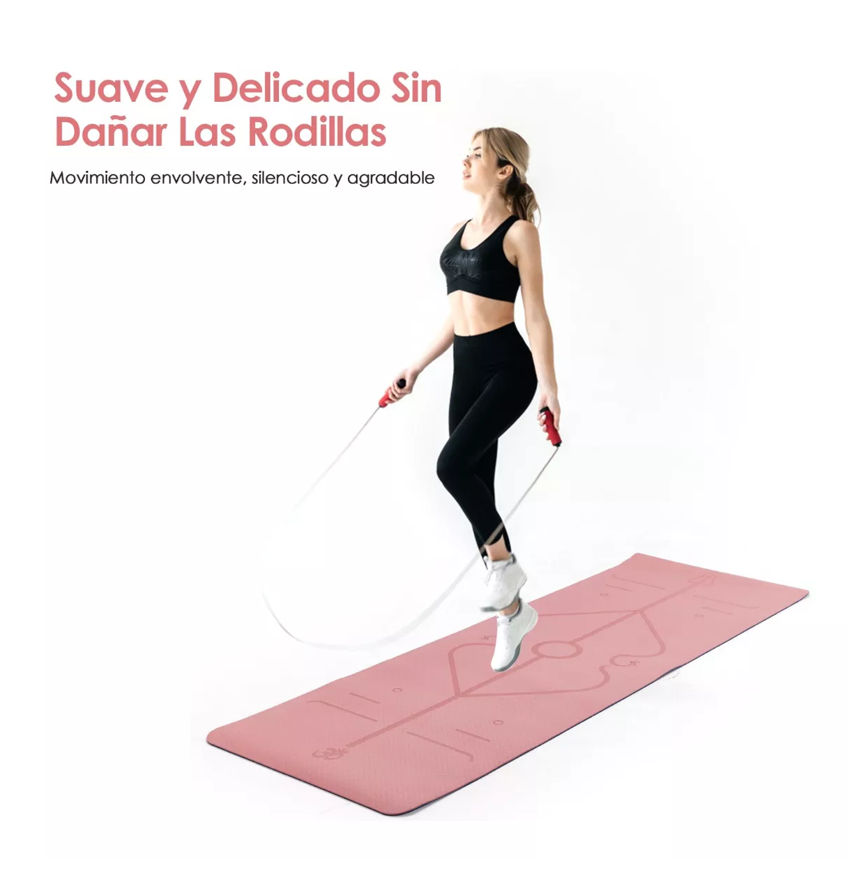 Foto 5 pulgar | Tapete de Yoga - Pilates - Fitness Belug con Líneas de Guía color Rosa