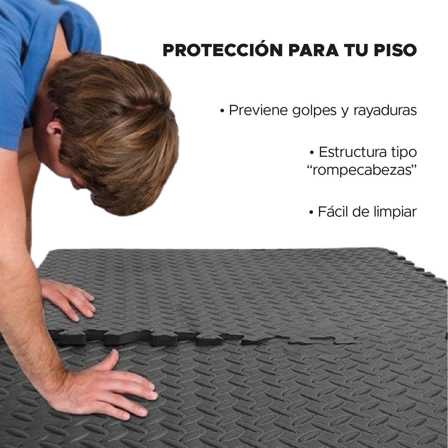 Foto 6 pulgar | Piso de Neopreno  X-Rush Negro 4 Piezas