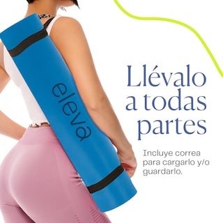 Foto 3 | Tapete de Yoga Multiusos Deluxe para Ejercicio Eleva Antideslizante Azul
