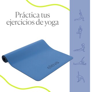 Foto 7 | Tapete de Yoga Multiusos Deluxe para Ejercicio Eleva Antideslizante Azul