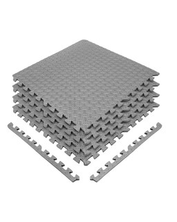 Foto 1 | Set de 4 Tapetes de Foamy de 60x60 cm Gris