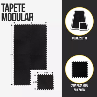 Foto 2 | Tapete Ejercicio Eo Safe Imports ESI-16512 Negro Multiusos Resistente Durable 8 Piezas