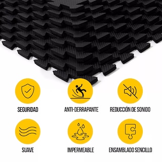 Foto 3 | Tapete Ejercicio Eo Safe Imports ESI-16512 Negro Multiusos Resistente Durable 8 Piezas