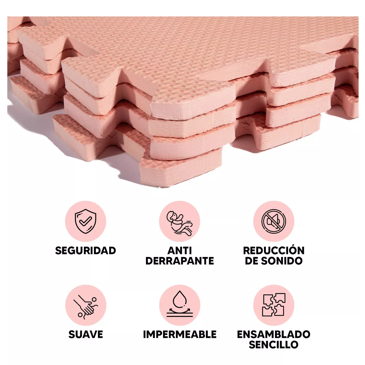 Foto 3 | Tapete Multiusos Eo Safe Imports ESI-17794 Rosa 4 Piezas