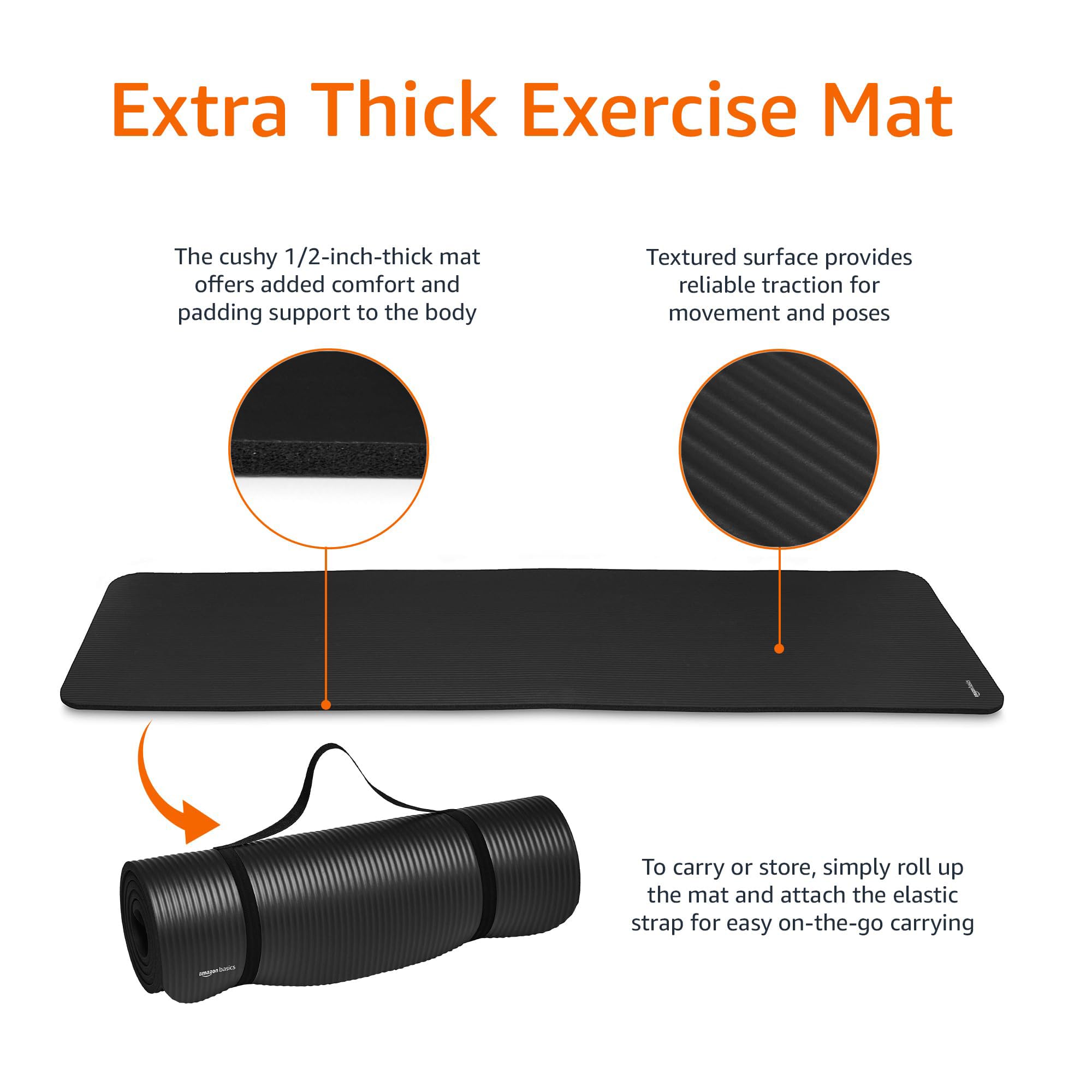 Foto 5 pulgar | Alfombrilla Extra Gruesa Amazon Basics para Ejercicios Yoga y Gimnasio - Venta Internacional