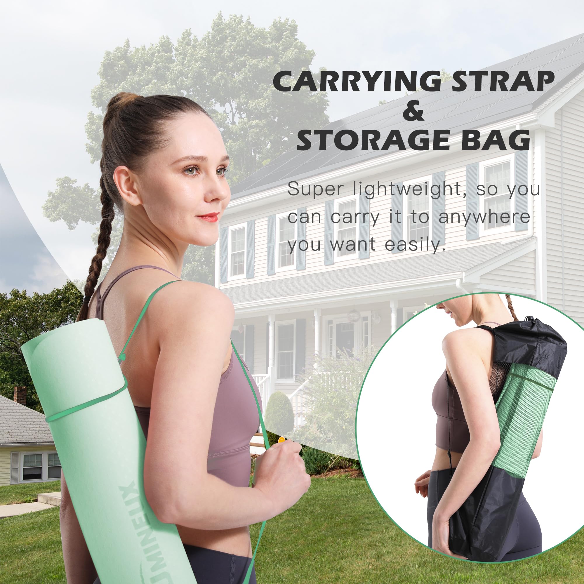 Foto 6 | Esterilla De Yoga Umineux, Antideslizante, Ecológica, 6 Mm De Grosor, Con Bolsa - Venta Internacional.