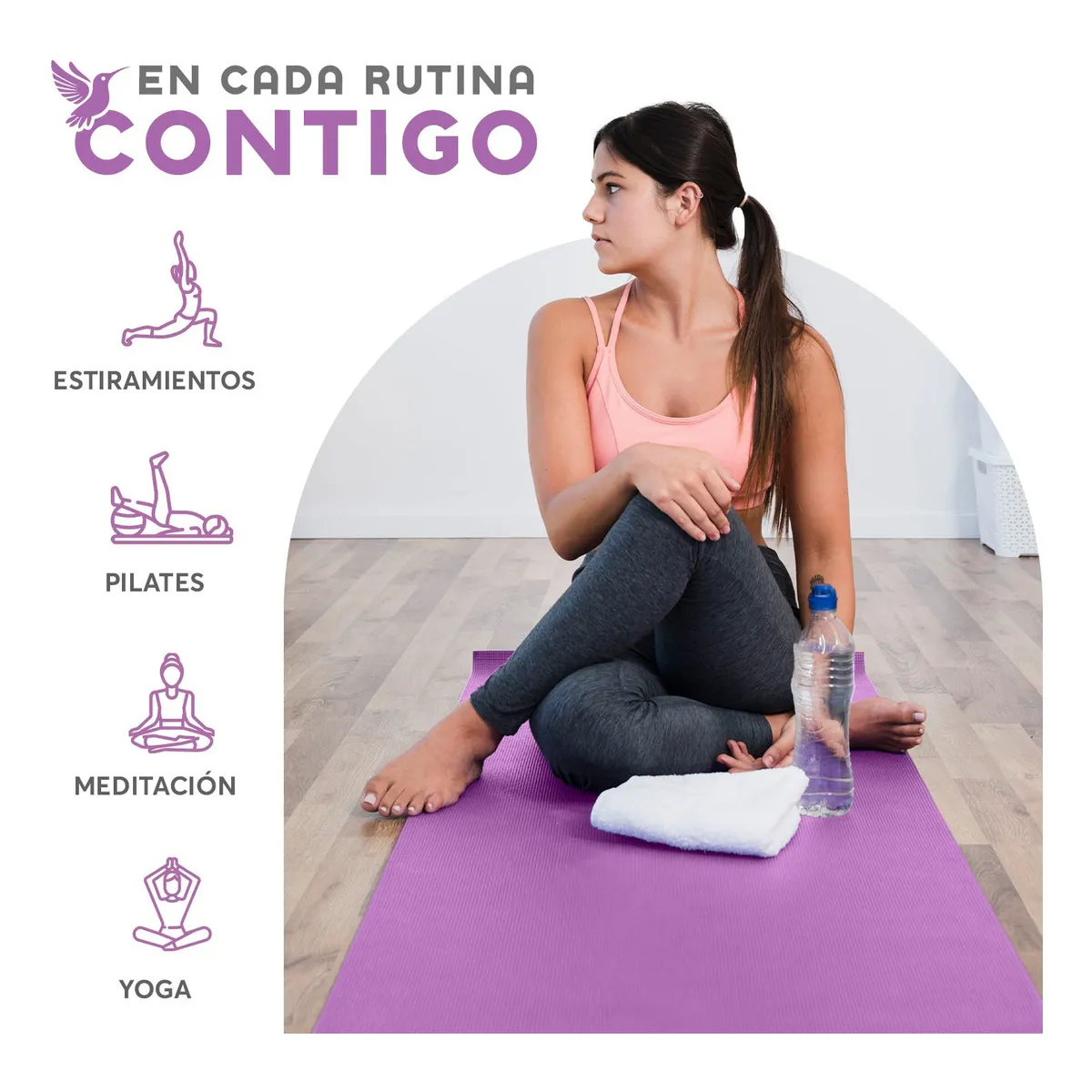 Foto 4 pulgar | Tapete Para Yoga, Pilates, Fitness, Ejercicio Y Relajación Eo Safe Imports Esi-18863 Púrpura